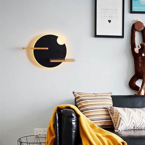 Applique murale moderne LED avec étagères en métal Olympea - vue 2 sur 8