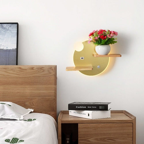 Applique murale moderne LED avec étagères en métal Olympea - vue 4 sur 8