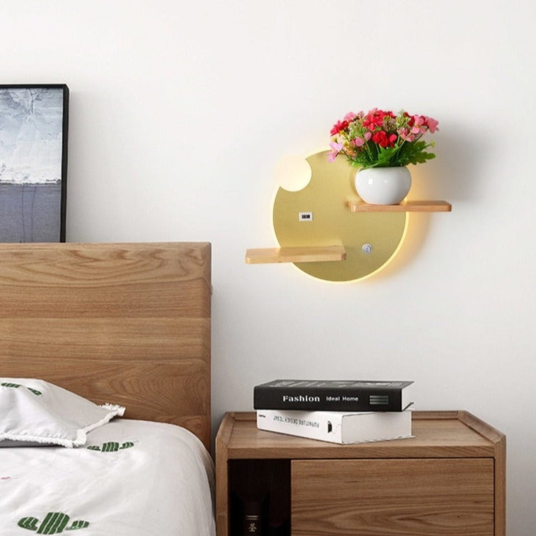 Applique murale moderne LED avec étagères en métal Olympea - vue 4 sur 8