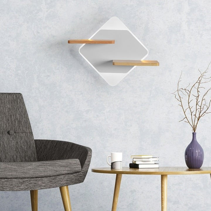 Applique murale moderne LED avec étagères en métal Olympea - vue 5 sur 8