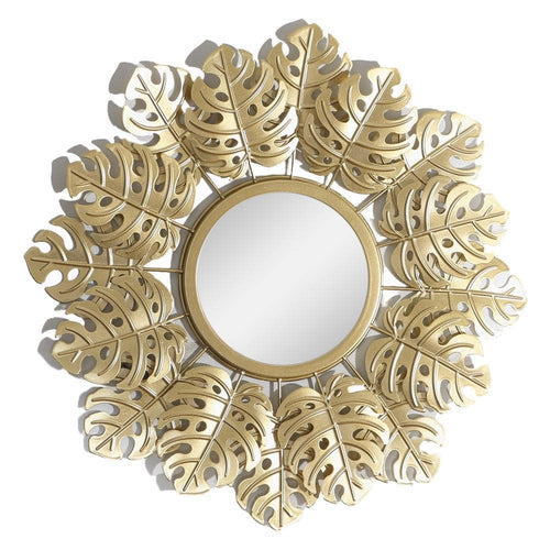 Miroir mural rond doré décoratif style soleil - vue 4 sur 4