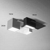 Plafonnier design LED à formes géométriques modernes noires et blanches