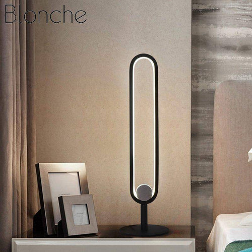 Lampe à poser design à LED avec anneau métal noir Loft - vue 4 sur 5