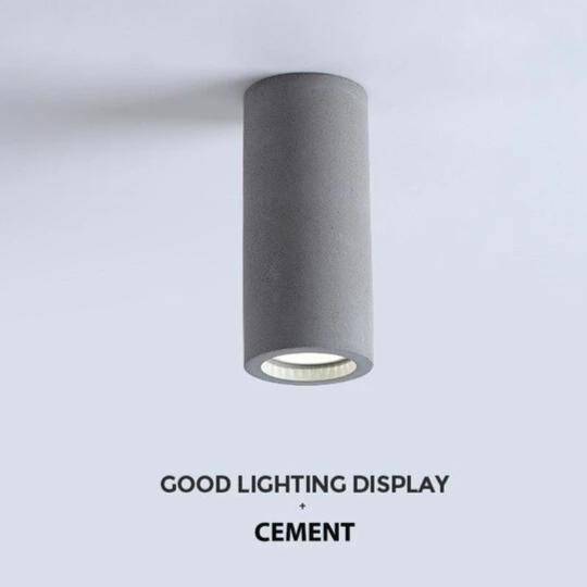Spot moderne LED rond en ciment style industriel - vue 7 sur 8