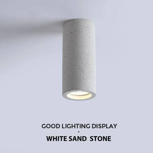 Spot moderne LED rond en ciment style industriel - vue 9 sur 8