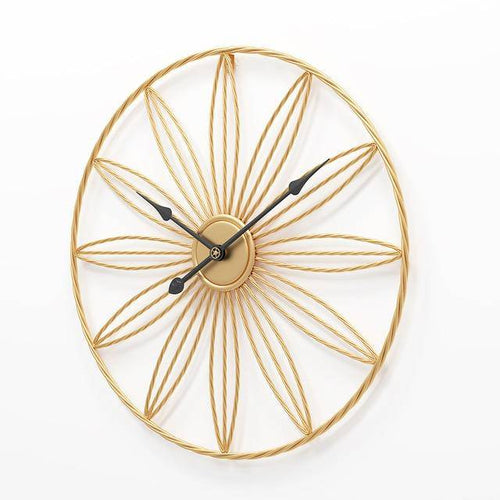 Horloge murale ronde avec rosace en métal rétro Hollow - vue 5 sur 7