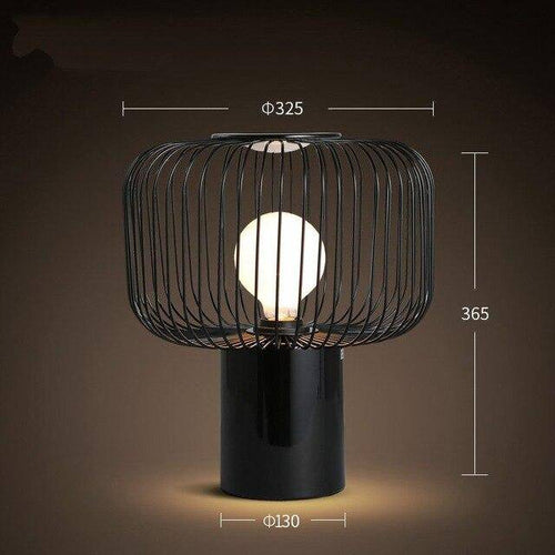 Lampe à poser design à LED avec abat-jour cage arrondie en métal noir - vue 13 sur 14