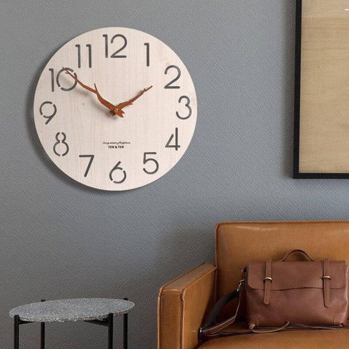 Horloge murale scandinave en bois 30cm avec aiguilles branches d'arbres Trunck - vue 5 sur 7