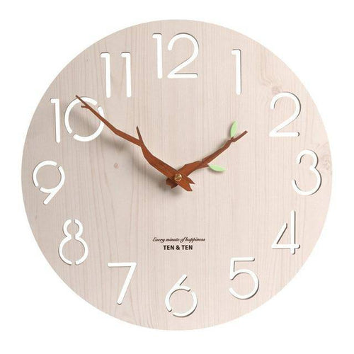 Horloge murale scandinave en bois 30cm avec aiguilles branches d'arbres Trunck - vue 8 sur 7