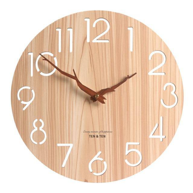 Horloge murale scandinave en bois 30cm avec aiguilles branches d'arbres Trunck - vue 5 sur 7