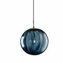 Suspension moderne LED en boule de verre colorée