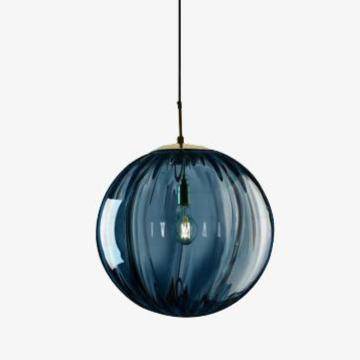 Suspension moderne LED en boule de verre colorée - vue 2 sur 10