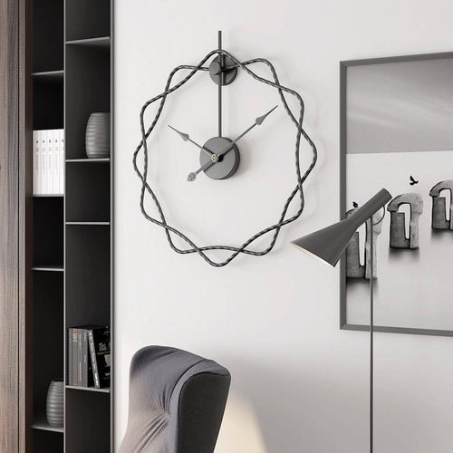 Horloge murale design étoiles décalées en métal 50cm Decor - vue 3 sur 7