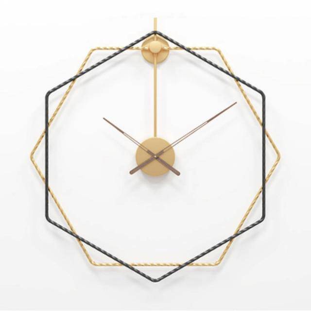 Horloge murale design hexagones décalés en métal - vue 6 sur 7