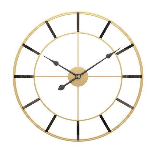 Horloge murale ronde en métal doré 50cm Nordic - vue 6 sur 5