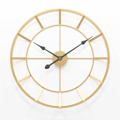 Horloge murale ronde en métal doré 50cm Nordic - vue 5 sur 5