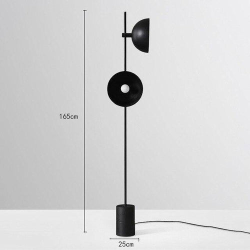 Lampadaire moderne LED avec tige et abat-jour métal noir - vue 6 sur 6