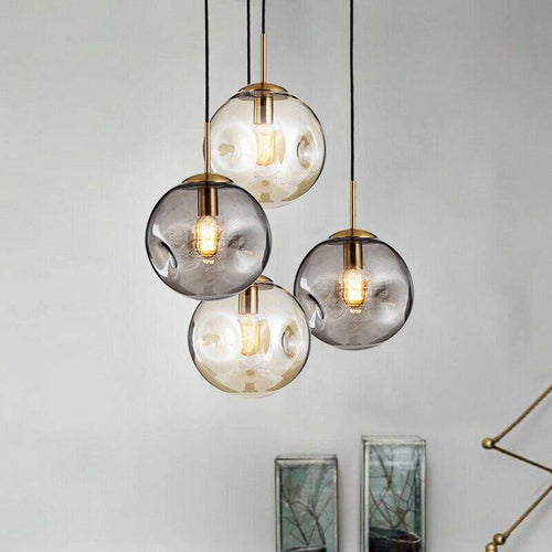 Suspension design à LED boule déformée en verre Head - vue 5 sur 9