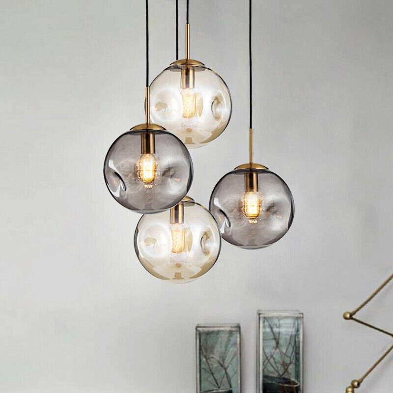 Suspension design à LED boule déformée en verre Head - vue 4 sur 9