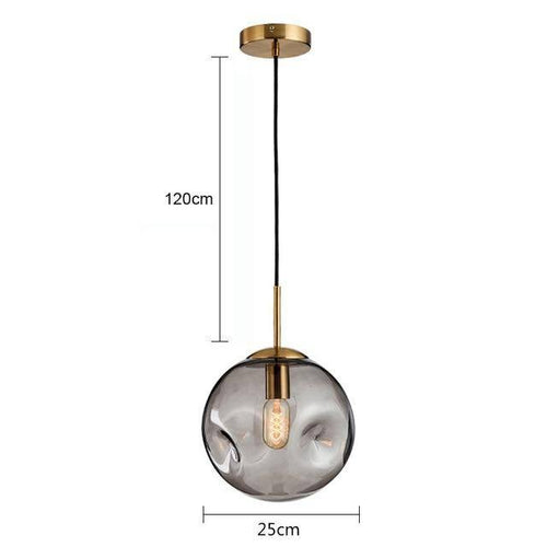 Suspension design à LED boule déformée en verre Head - vue 9 sur 9