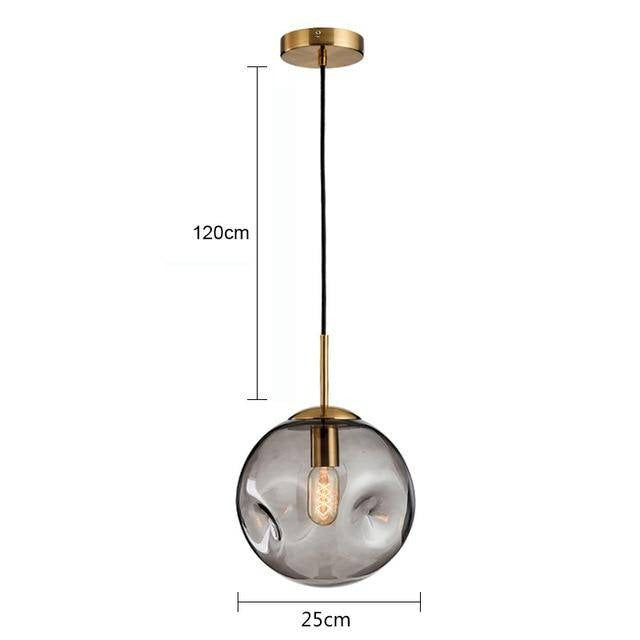 Suspension design à LED boule déformée en verre Head - vue 8 sur 9