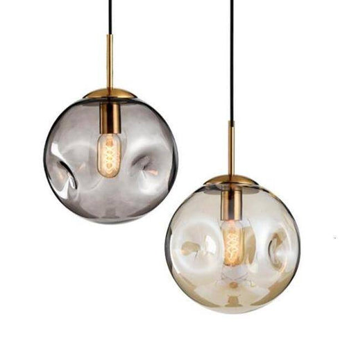 Suspension design à LED boule déformée en verre Head - vue 7 sur 9
