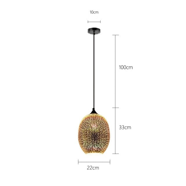Suspension moderne en verre multicolore 3D Kaili - vue 5 sur 17