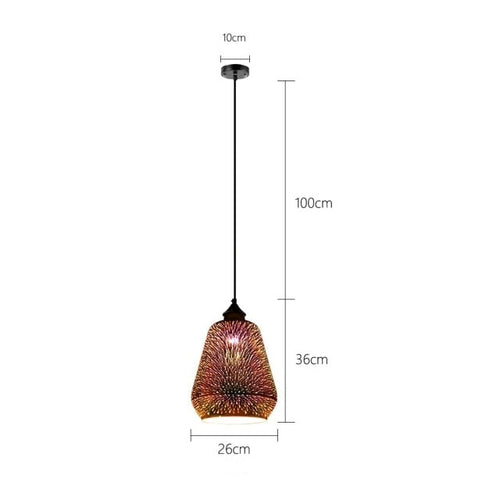 Suspension moderne en verre multicolore 3D Kaili - vue 7 sur 17