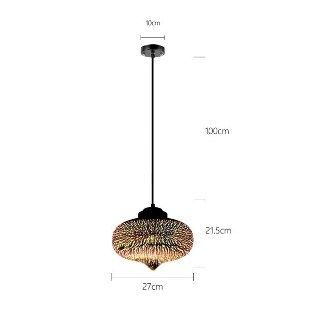 Suspension moderne en verre multicolore 3D Kaili - vue 7 sur 17