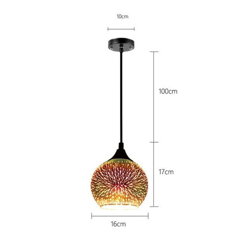 Suspension moderne en verre multicolore 3D Kaili - vue 10 sur 17