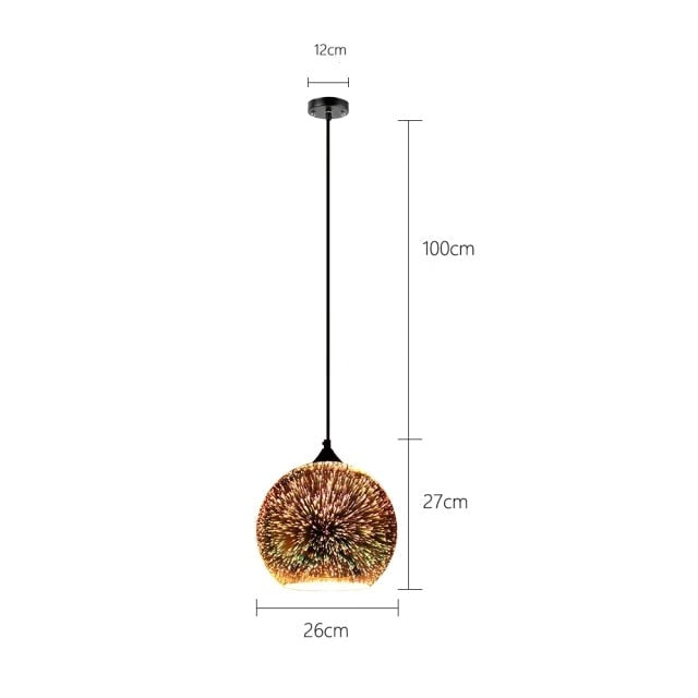 Suspension moderne en verre multicolore 3D Kaili - vue 8 sur 17