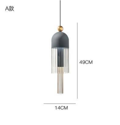 Suspension design en métal arrondi coloré Tassel - vue 6 sur 9