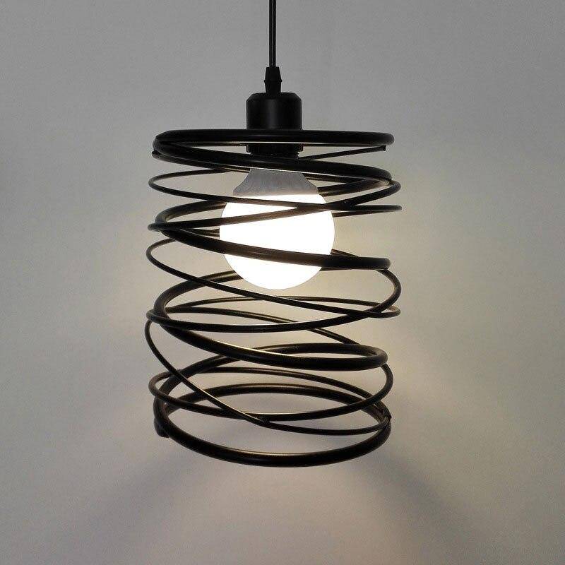 Suspension design LED style tourbillon en métal noir - vue 2 sur 4
