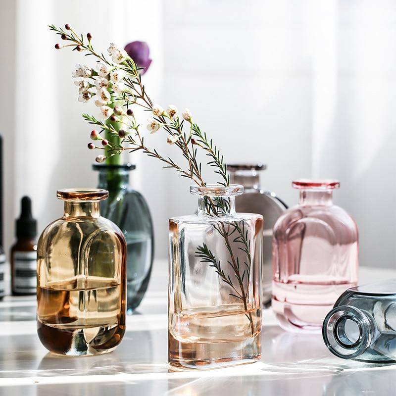Vase en verre cristal coloré style parfumerie - vue 2 sur 19