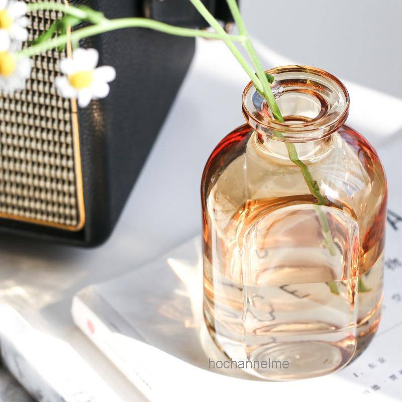 Vase en verre cristal coloré style parfumerie - vue 5 sur 19