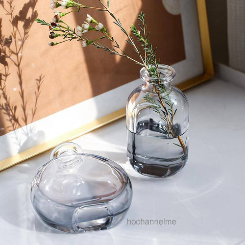Vase en verre cristal coloré style parfumerie - vue 4 sur 19