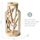 Vase design en verre avec socle en bois style Hydro
