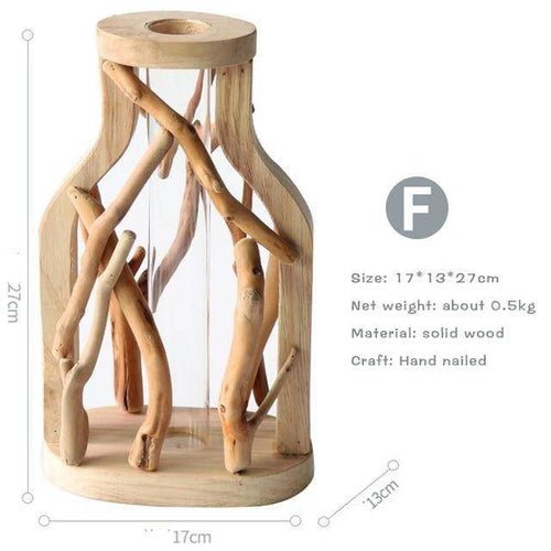 Vase design en verre avec socle en bois style Hydro - vue 11 sur 13