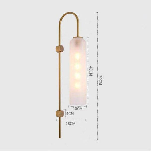 Applique murale design à LED avec abat-jour allongé en verre coloré et métal - vue 6 sur 9