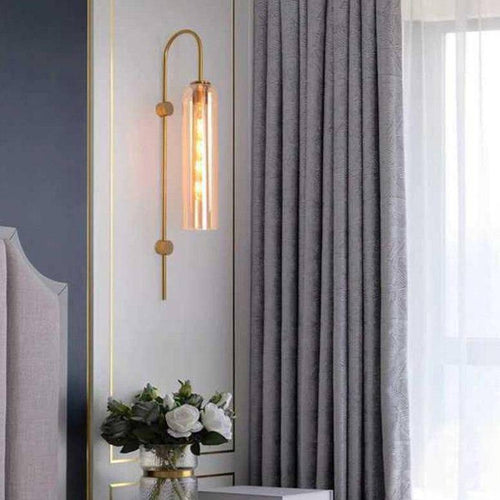 Applique murale design à LED avec abat-jour allongé en verre coloré et métal - vue 4 sur 9