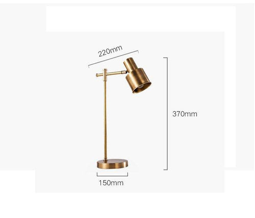 Lampe à poser design LED en métal doré avec abat-jour cylindrique - vue 4 sur 4