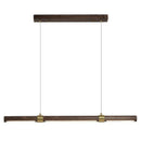 Suspension design LED avec tube allongé en bois style Creative