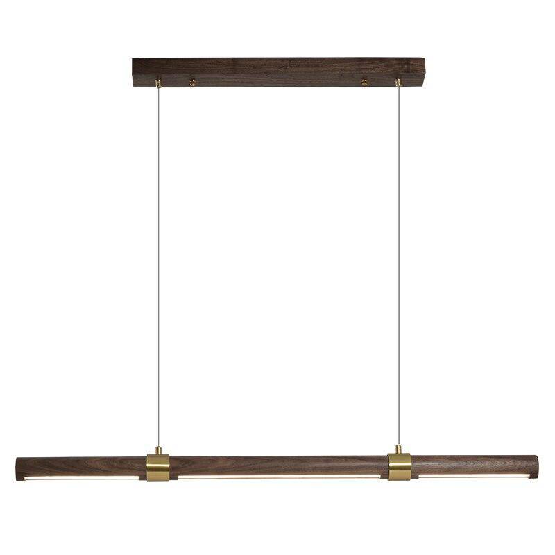 Suspension design LED avec tube allongé en bois style Creative - vue 8 sur 8