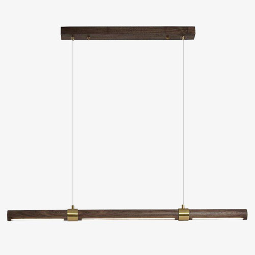 Suspension design LED avec tube allongé en bois style Creative - vue 2 sur 8
