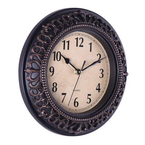 Horloge vintage en métal 25cm Antique - vue 9 sur 8