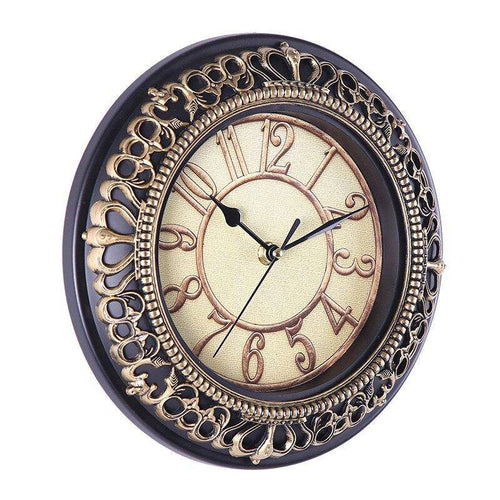 Horloge vintage en métal 25cm Antique - vue 5 sur 8