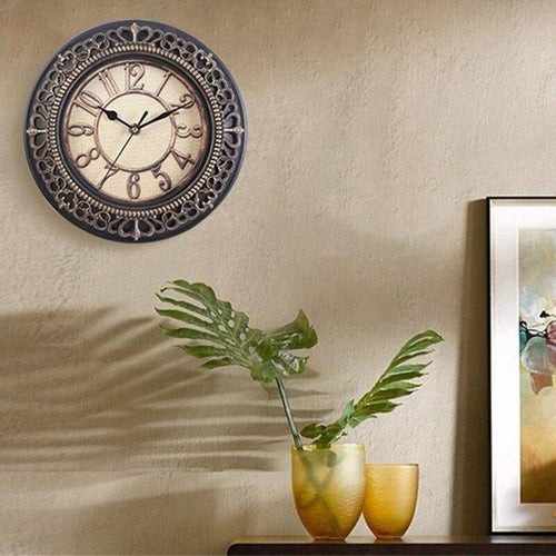 Horloge vintage en métal 25cm Antique - vue 6 sur 8