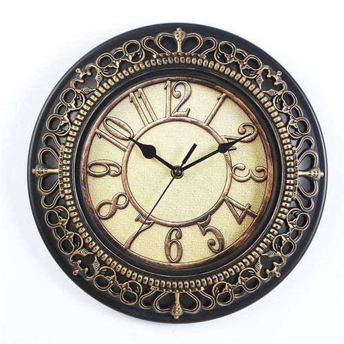 Horloge vintage en métal 25cm Antique - vue 7 sur 8