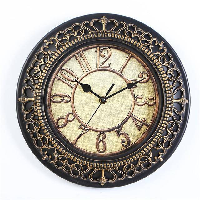 Horloge vintage en métal 25cm Antique - vue 6 sur 8