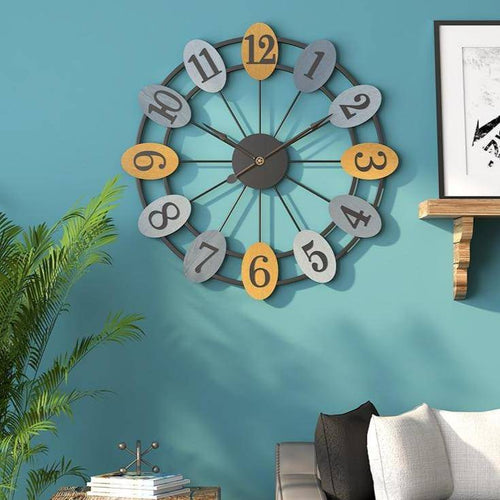 Horloge murale ronde avec chiffres dans bulles colorées 50cm - vue 4 sur 5